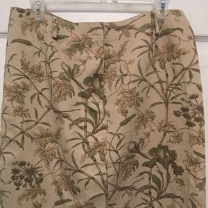 Ann Taylor Dragonflies Khaki Skirt Size 12